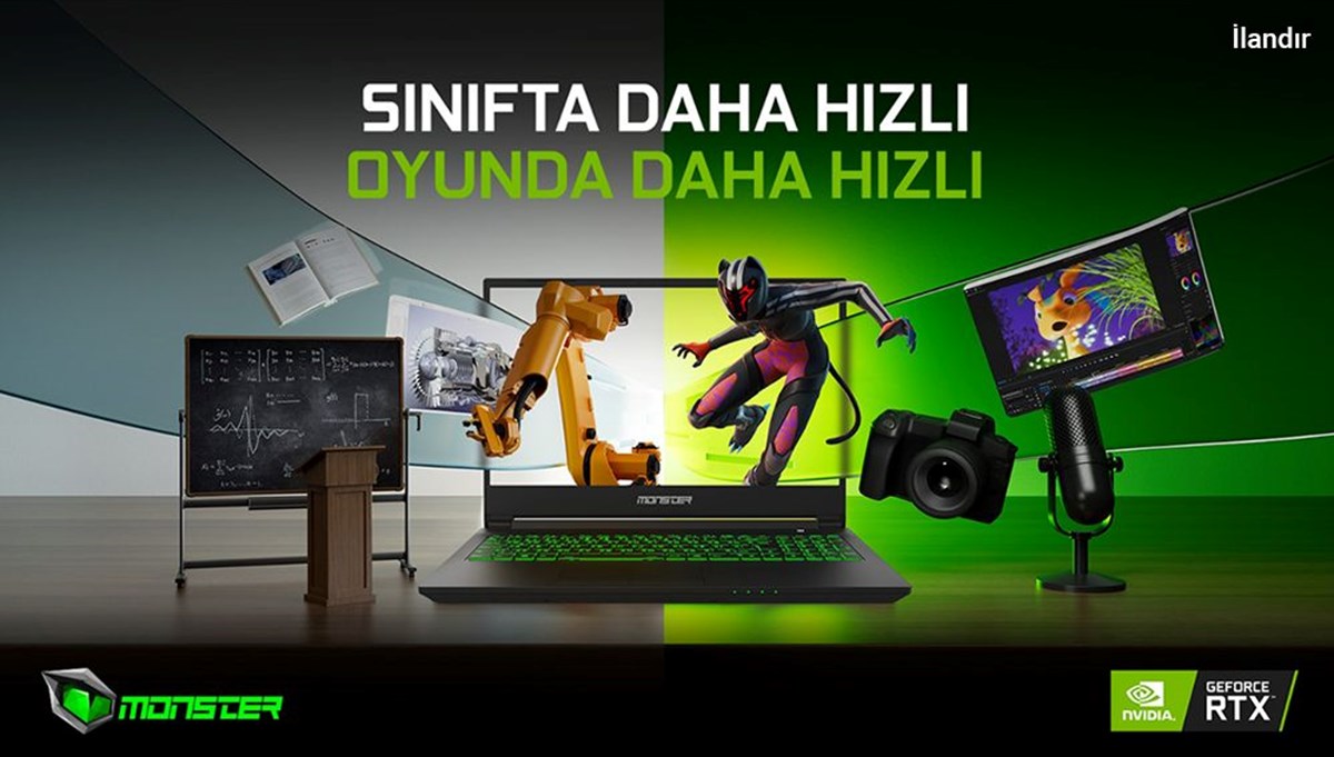 Teknoloji tutkunları GeForce RTX’li Monster Notebook’lar ile sınıfta daha hızlı oyunda daha hızlı!