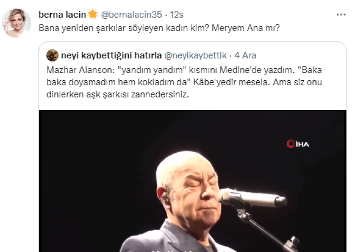 Berna Laçin'den Mazhar Alanson paylaşımı