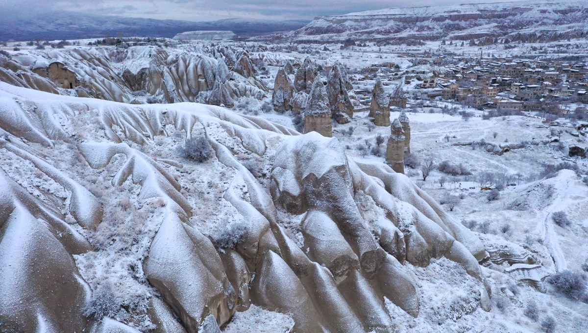 Kapadokya'dan büyüleyici kış manzaraları